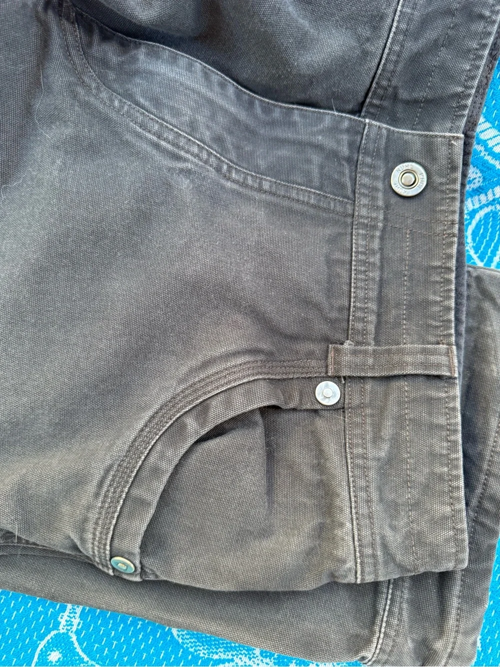 KUHL The Law Pants 36x30 Mens Heavyweight Canvas Double Knee Work Grey